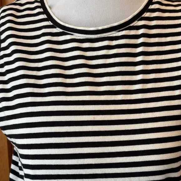 Merona Black and White Striped Midi Dress - Picture 3 of 8